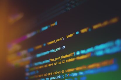 computer screen with code